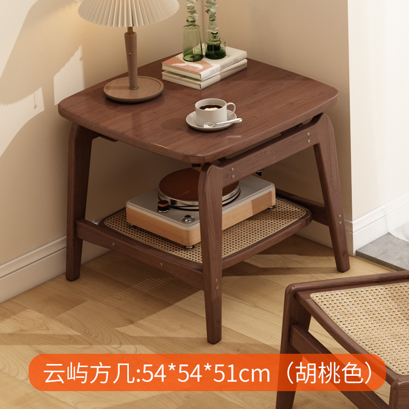 Mesa lateral del sofá, sala de estar, mesa de centro pequeña para el hogar, mesa cuadrada de ratán móvil, almacenamiento de dormitorio, mesita de noche creativa, nuevo
