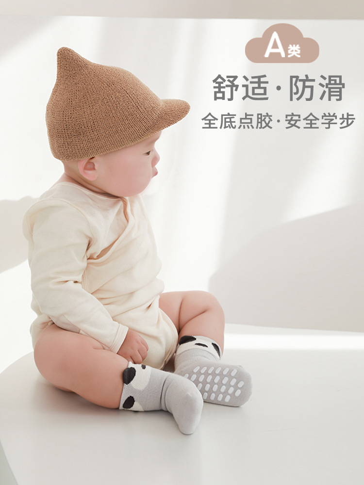 Primavera nuevo bebé piso calcetines interior completo inferior pegamento antideslizante lindo de dibujos animados Infantil Educación Temprana a prueba de frío niño Calcetines