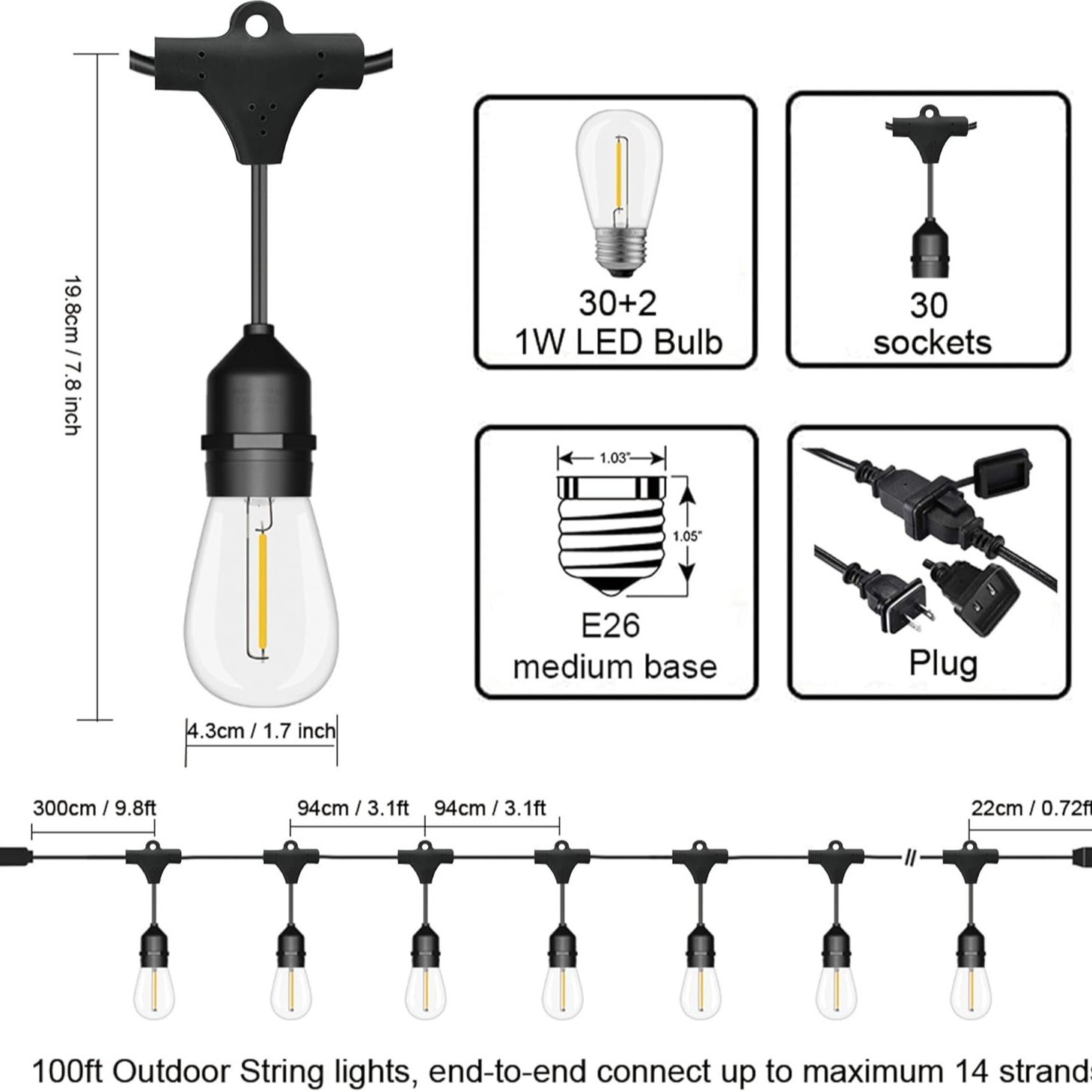 Transfronterizos S14 enchufables al aire libre S14 enchufables solares enchufables enchufables enchufables