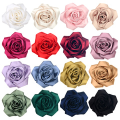 レトロな布芸のサテンのバラの花の立体的な装飾品の花のdiyの髪飾りの頭の花の胸の花の服装のアクセサリの部品