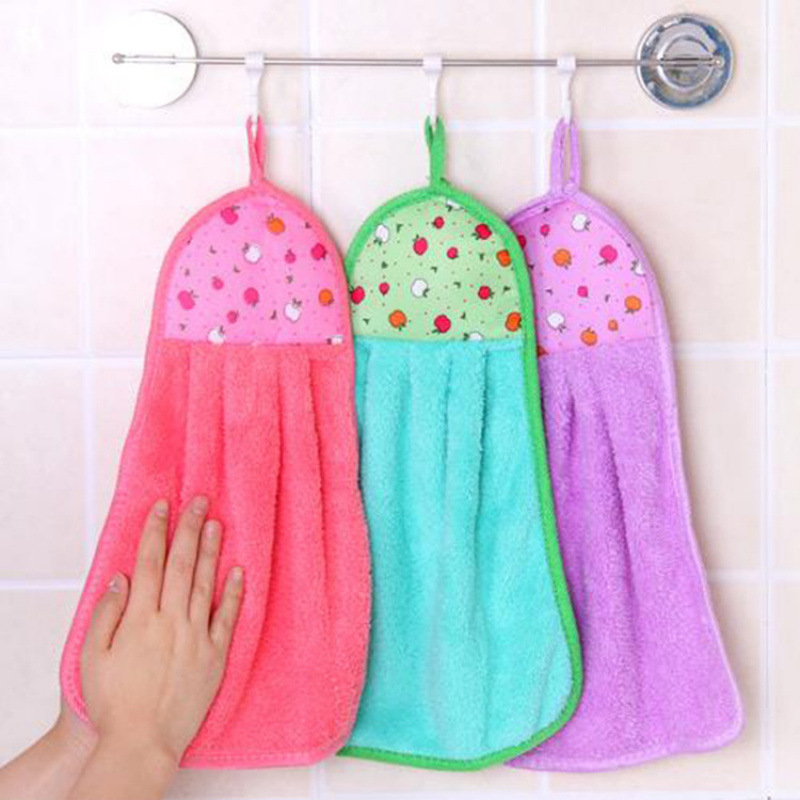 Supply Wholesale Kitchen Hanging Rags, Dishcloths, Dish Towels, Thickened Absorbent Coral Velvet Hand Towels
