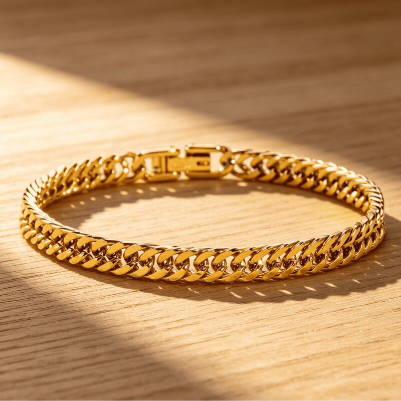 Cross-border stainless steel Cuban chain, versatile and fashionable double-woven six-sided chain jewelry bracelet, direct from the manufacturer Cross-border stainless steel Cuban chain, versatile and fashionable double-woven six-sided chain jewelry bracelet, direct from the manufacturer