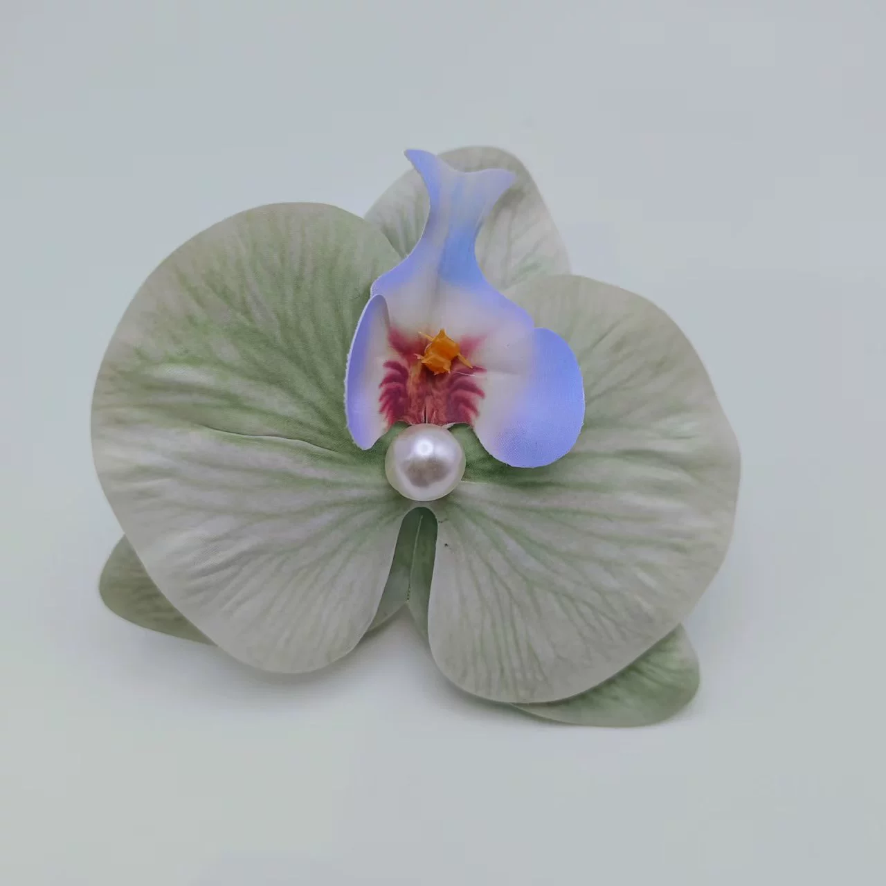 Заколка для волос Phalaenopsis орхидея, боковая короносная заколка с жемчужиной в центре, многоцветная флористическая аксессуар