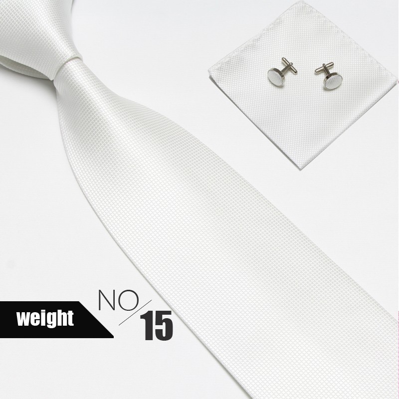 10cmネクタイセット15色ダーク柄色織ポケットタオルカフスボタンメンズビジネスハンカチネクタイ3点セット