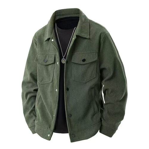 Spring and Autumn Japanese Retro Men's Collar Workwear Trend Jacket New Casual Loose Trendy Versatile Top