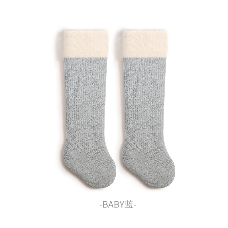 Calcetines recién nacidos sobre la rodilla en invierno, calcetines cálidas para bebés, calcetines de coral para niños y niñas, calcetines para bebés