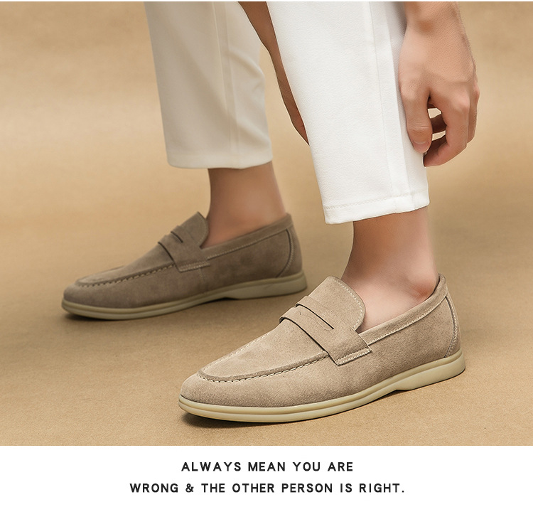 Mocassini uomo in camoscio slip-on scarpe casual comode_voghion.com