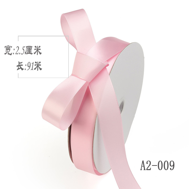 2,5 cm de doble cara cinta de poliéster arco DIY tejido cinta de seda ramo fresco fruta caja de regalo accesorios de ropa embalaje