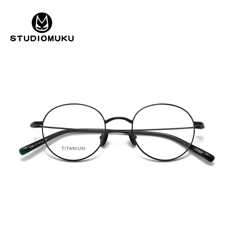 STUDIOMUKU gafas de madera fresca atmósfera exquisita marcos de gafas de marco redondo diseño único marco de gafas de galería