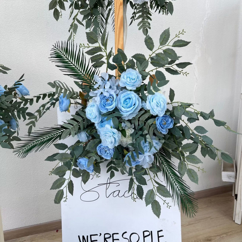 新款路引排花艺地排绢花订婚宴仿真成品大款装饰花布置婚庆婚礼|undefined