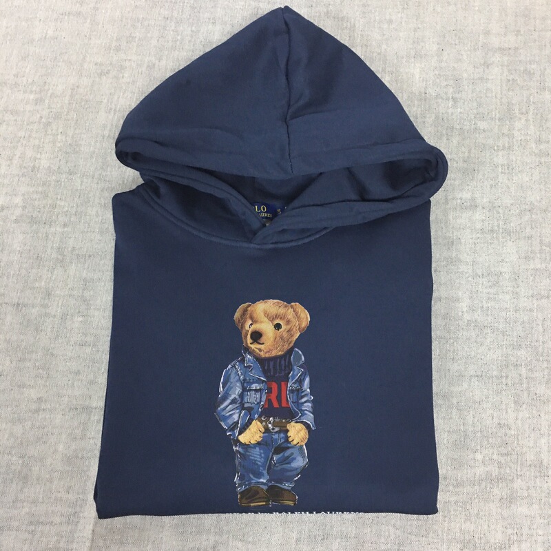 Japanese and Korean New Casual Pure Cotton Po Denim Suit Bear Print Sweatshirt Long-Sleeved Hoodie Couple Sweatshirt Hooded Sweatshirt