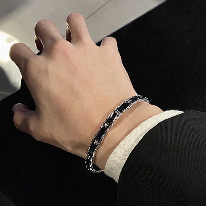 Simple Bracelet Men's Dark Personalized Design High-end Sense Neutral Style Bracelet Women's All-match New Niche Accessories Jewelry