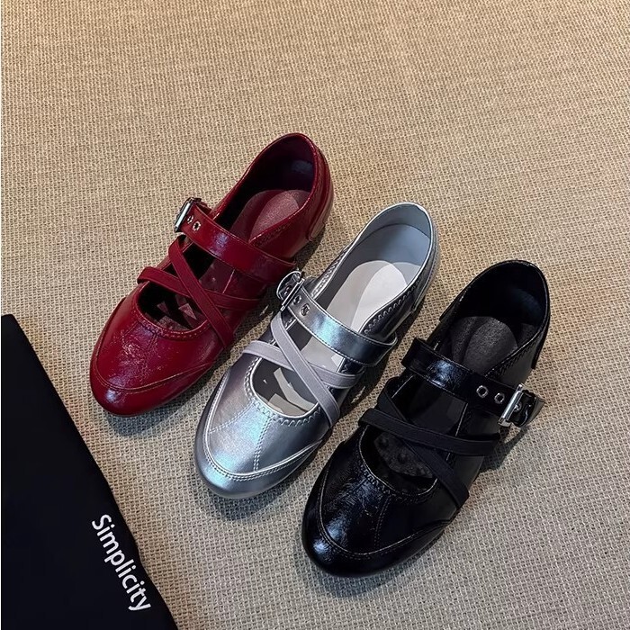 Hidden Heel Retro Buckle Mary Jane Shoes for Women 2026 New Slip-On Versatile Ballet Casual Shallow Shoes