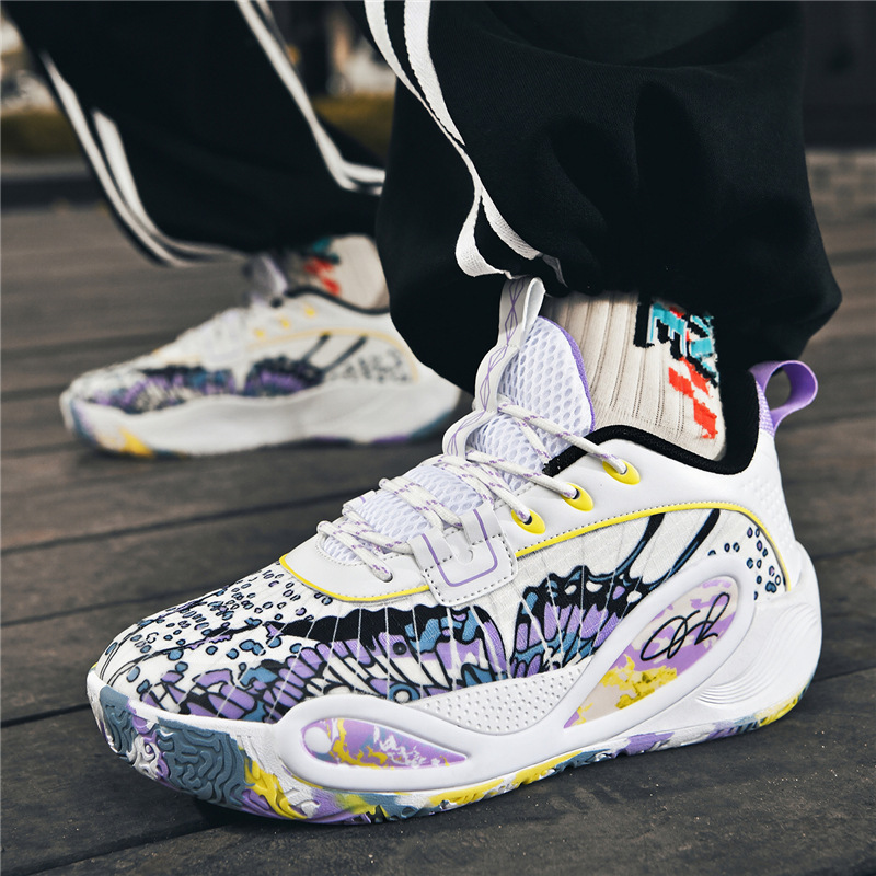 Zapatillas de Baloncesto de Corte Bajo para Hombre de Goma y Cuero Sintético para Pista image 5