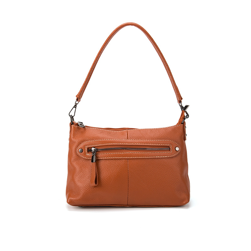2023 nueva bolsa de mensajero de cuero suave bolsa de cuero genuino de gran capacidad para mujeres de mediana edad bolsa de hombro de la madre bolsa transfronteriza