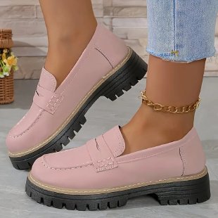 casual retro loafers English style platform