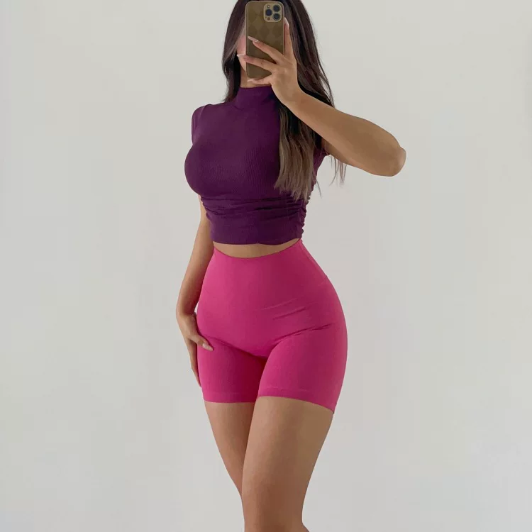 Спортивная одежда для йоги, футболка для зала, slim fit, с коротким рукавом, обтягивающая, для бега