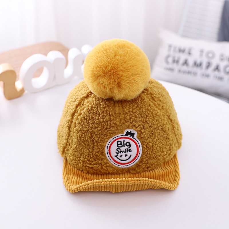 Autumn And Winter New Plush Hats Cute Children Brimmed Letter Caps display picture 7