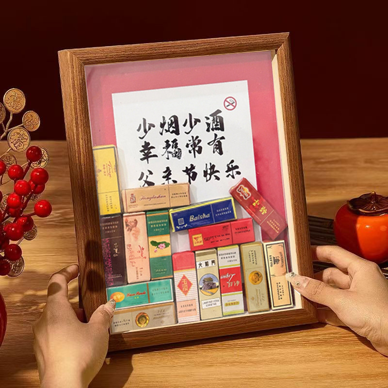 Father's Day Gift Warning Sign Creative Desktop Personalized Photo Frame Display Decoration Painting Gift for Dad Holiday Gift Birthday