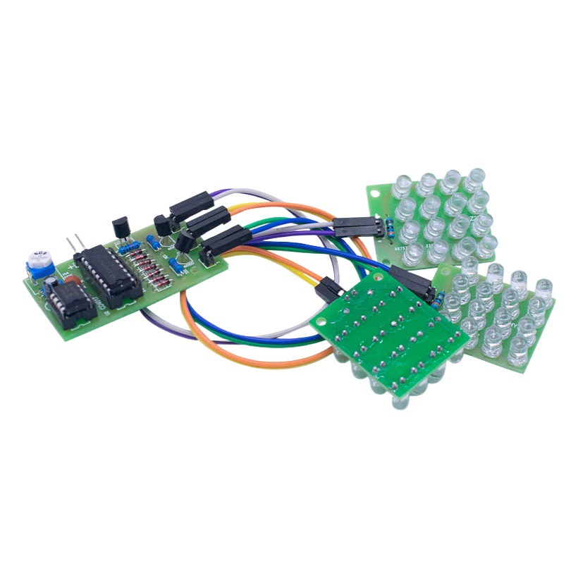 CD4017 + NE555 Трехцветная вспышка света красный зеленый синий светодиодный сигнальный свет предупреждение производства частей вспышка сигнальная лампа