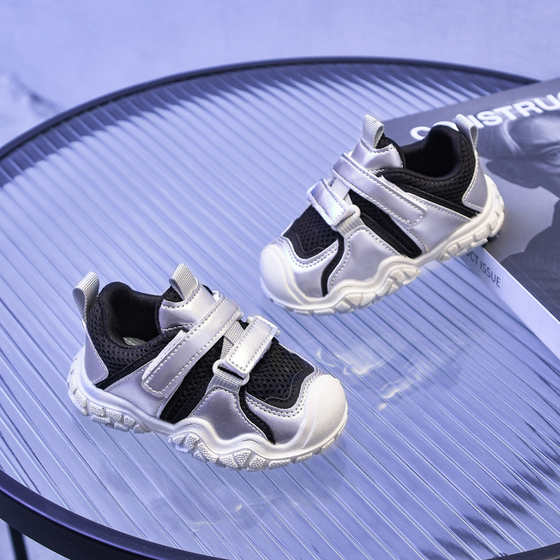 Chunky sneakers för barn luftig mesh med halkfri sula_voghion.com