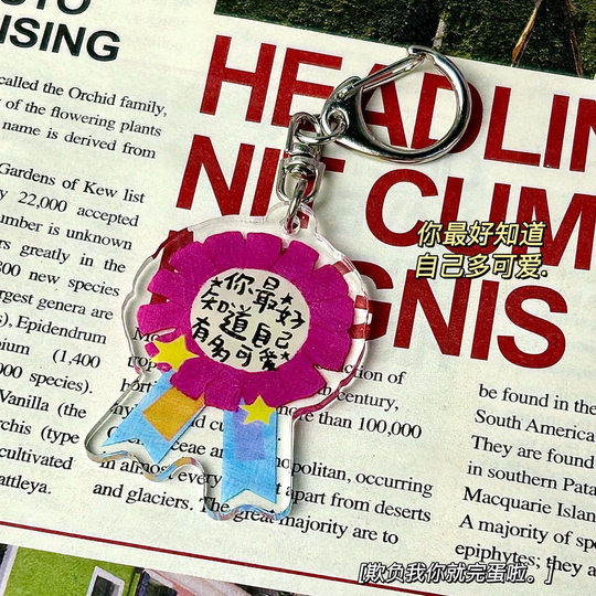 Shopkeeper recommend Explosions High Color Value Text Inspirational Pendant Blessing Acrylic Keychain Student Gift Decoration