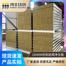10公分机制岩棉彩钢不锈钢净化板防火保温无尘车间洁净隔墙板