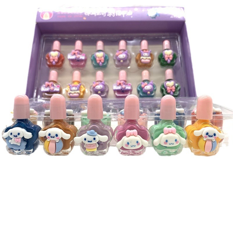Comercio exterior Sanrio coolomi pasta tridimensional esmalte de uñas a base de agua meilti perro de oreja grande a base de agua peeling esmalte de uñas lote