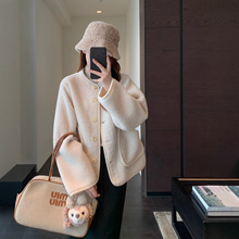 冬日氛围感 慵懒时髦保暖厚实毛绒绒大衣女外套25秋冬新款G102405