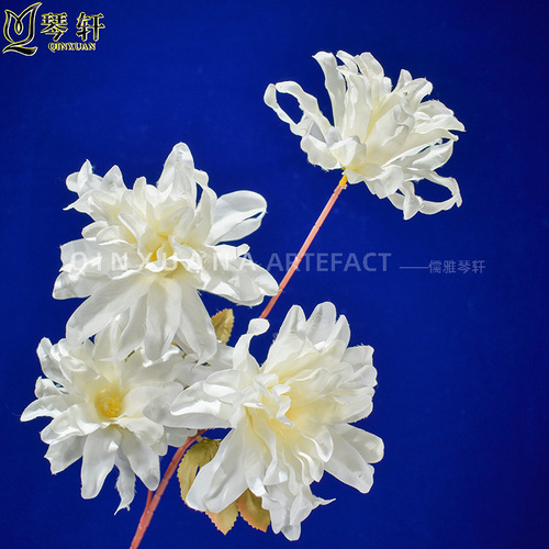 Wedding Celebration Four-Head Purple Orchid Artificial Flowers Wedding Arch Pathway Arrangement Home Decor Hotel Greenery Decoration Fake Flower Wholesale