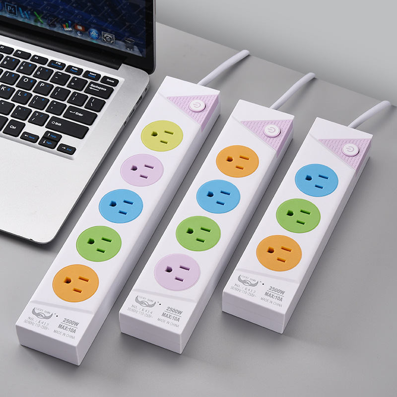 Sudamérica dos planos un redondo 345 interruptor independiente interruptor multicomruptor color brillante enchufe de enchufe de estilo americano