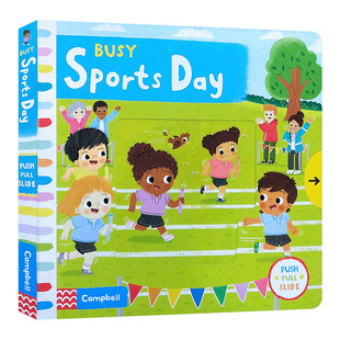 Busy Sports meeting English original picture book Busy Sports Day cardboard agency operation activity book
