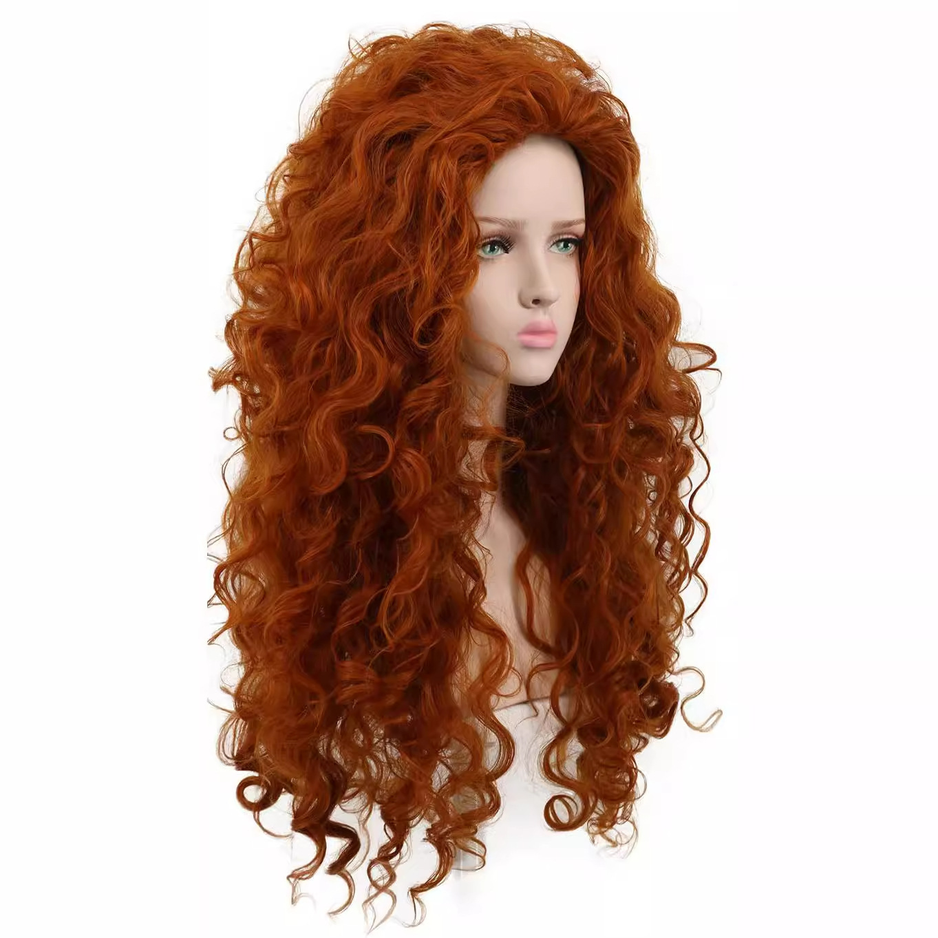 Extension de cheveux synthétique à clips longue et bouclée orange_voghion.com