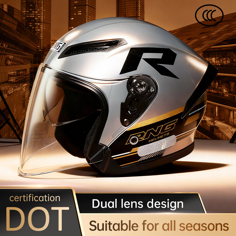 Cascos de motocicleta con certificación 3C / DOT Cascos de locomotora eléctrica 3 / 4Cascos de motocicleta / casco