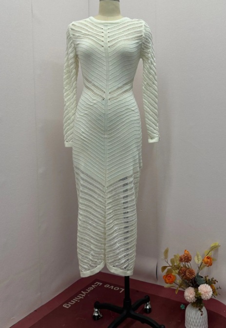 Damen Strickkleid Mit Rundhalsausschnitt Für Den Herbst_voghion.com