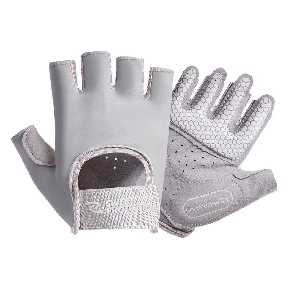 Medio dedo guantes deportivos de fitness Delgado transpirable absorbente de sudor antideslizante protector de mano entrenamiento barra horizontal montar al aire libre hombres y mujeres guantes