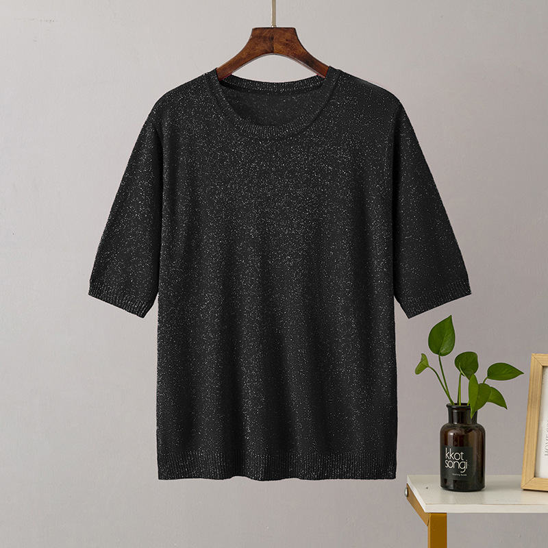 146g Weight Half Sleeve Sleeve Length Regular Sleeve Sleeve Type stretch cotton Fabric Type Regular Top Length T-shirt Tops Type Daily Occasion Round Neck Neckline Bright Silk Function Slim Fit Type Solid Color Pattern Summer Season Women's Gender Casual, Basic, Commute style Style Wholesale Women's Casual Basic Commute Style Solid Color Half Sleeve T-Shirts 4