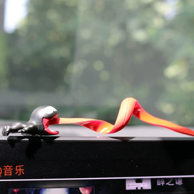 Pedal motorcycle handlebar small decoration electric car rearview mirror pendant doll doll sticker accessories venom ornaments (Car ornaments) - venom