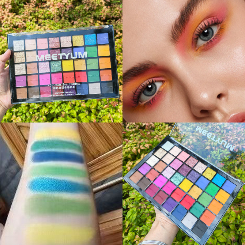 Makeup artist's special 40-color eyeshadow palette, matte and pearlescent, shimmering multi-color series for stage and daily makeup