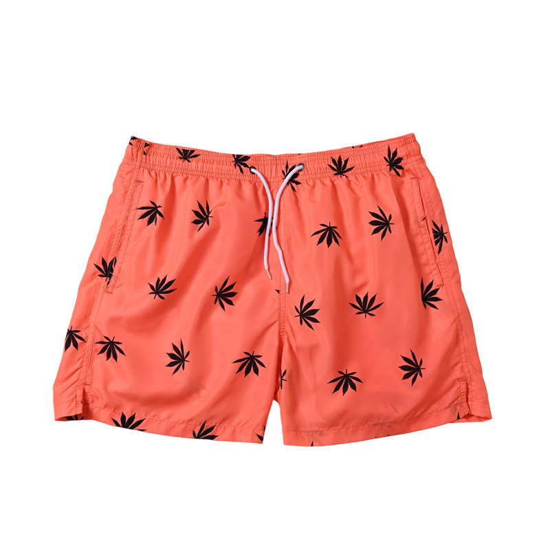 Pantalones cortos con cordones con estampado digital de cuatro puntos para hombres Chunyafang Pantalones de playa de vacaciones junto al mar de moda casual de código europeo