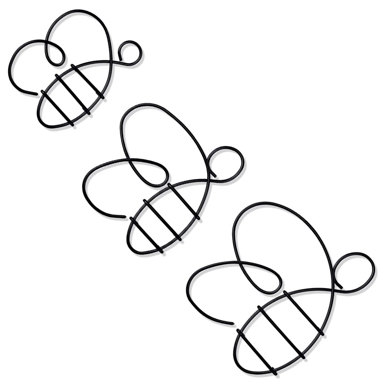 Moderno simple abeja forma artesanía de hierro creativo metal alambre artesanía decoración de la pared decoración del hogar Decoración de la pared suave