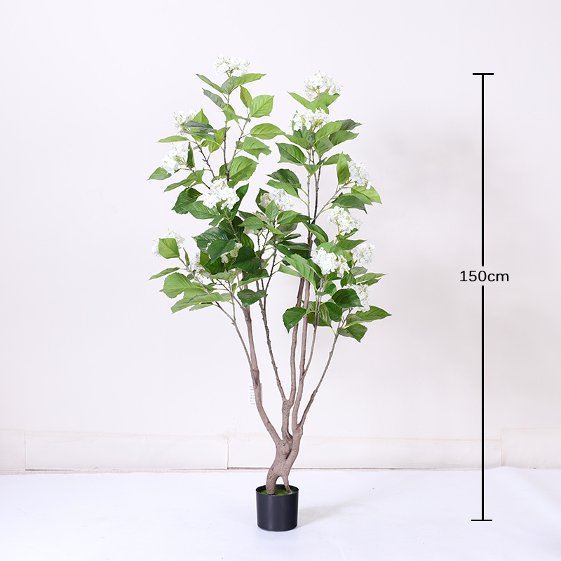Simulación de plantas verdes, sensación avanzada, hortensias, árboles falsos, plantas en macetas, decoración de sala de estar de interior, plantas falsas, decoración del hogar de piso
