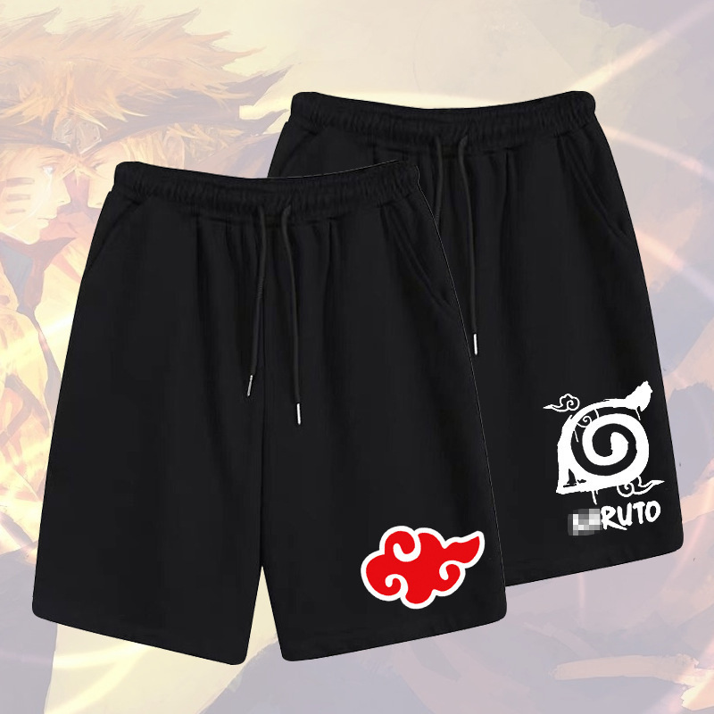 Naruto Shorts Ninja Naruto Uchiha Family Sasuke Writing Wheeleye Anime Short Pants Beach Casual Sports Pants