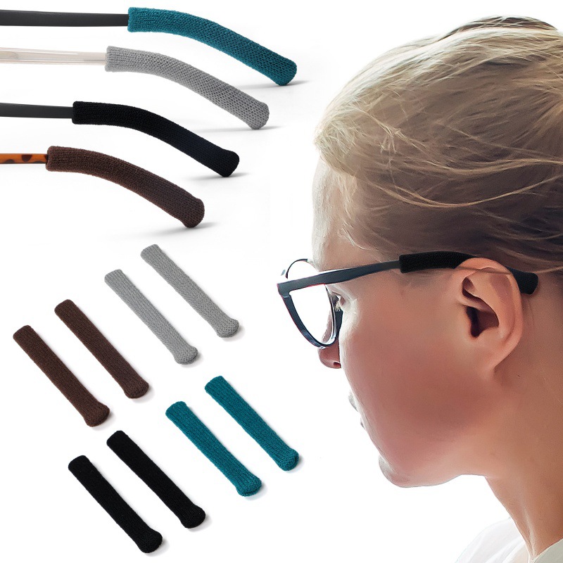 Knitted Eyeglass Ear Hooks, Non-Slip Ear Hooks for Glasses, High Elasticity, Multi-Color, Round Holes, Cross-Border