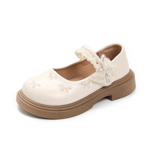 Children's Leather Shoes Spring and Autumn New Kids' Slip-On Shoes British Style Soft Sole Princess Shoes and Bubble Casual Performance Shoes