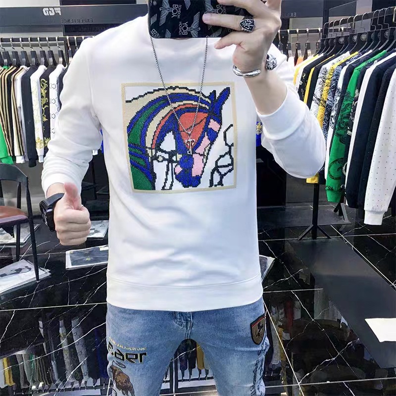 2023 Autunno colorato testa emblema ricamato affari leggero maturo slim fit casual amore cavallo guardia a maniche lunghe da uomo_voghion.com