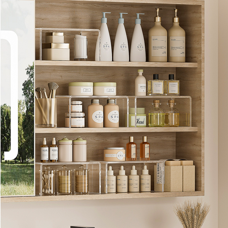 Yx1018 Acrylic Window Storage Rack Home Bathroom Cosmetics Transparent Storage Rack Cabinet Partition Layered Rack