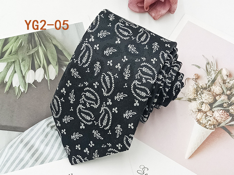 Corbata informal de negocios para hombre, en stock de fábrica, estilo nuevo atado a mano, diseño paisley, jacquard de poliéster y seda, 8 cm