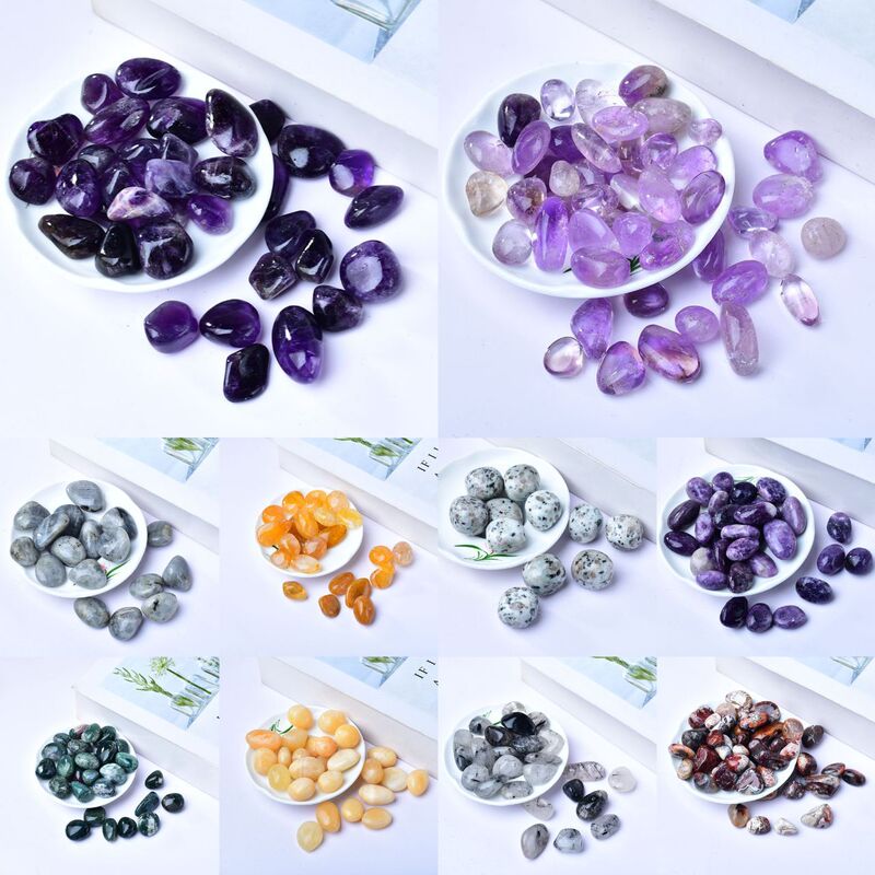 Factory Direct supply all kinds of natural crystal Rolling Stone particles Crystal raw stone polishing stone bonsai decorative stone