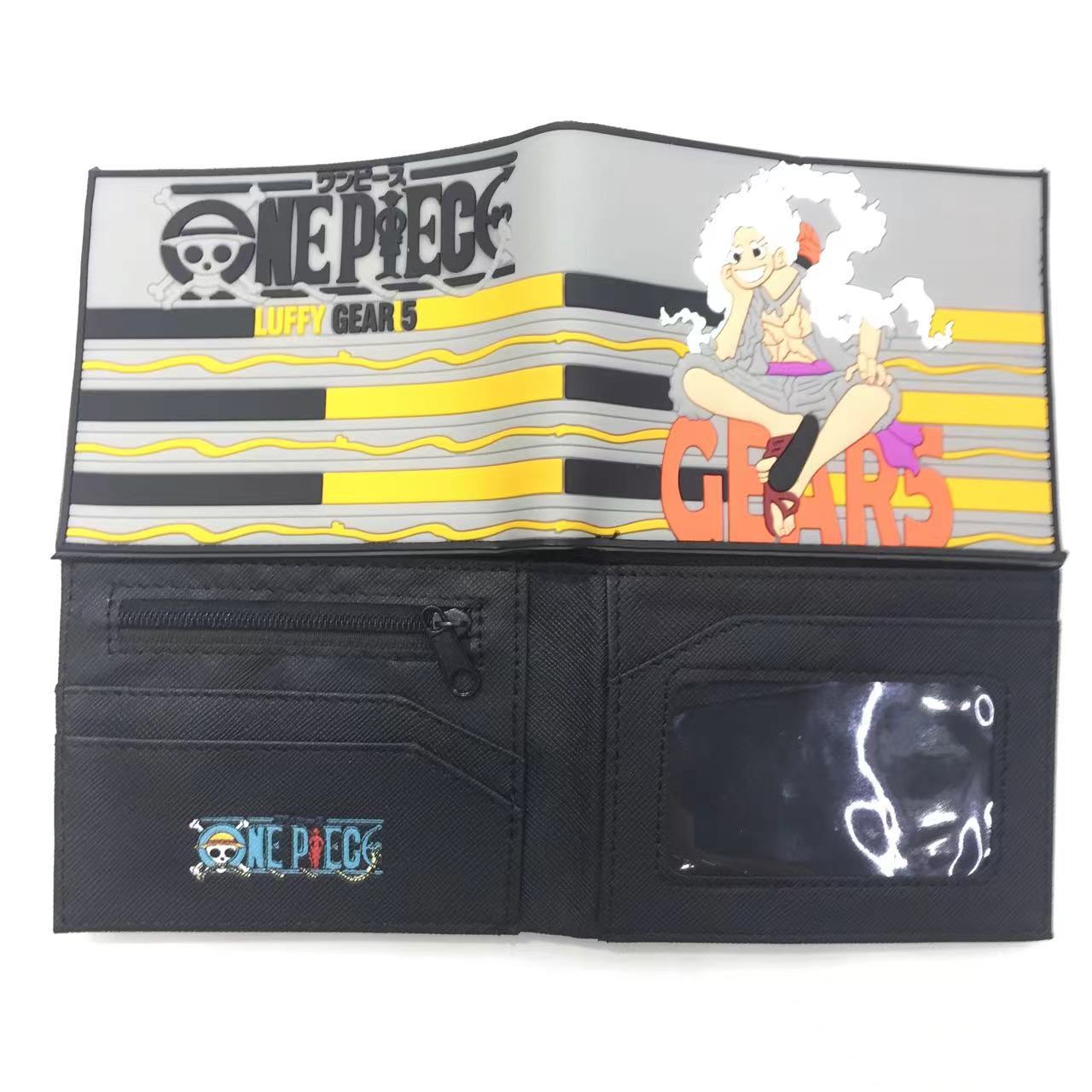 Una pieza de metal cartera anime japonés periférico luffy Sauron Qiao Ba estudiante hombres y mujeres corto PVC